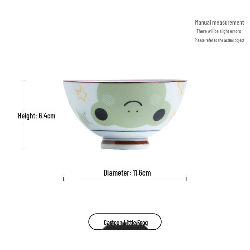 Ruhan Ceramic Cute Frog Small Bowl Set (4-Pack)