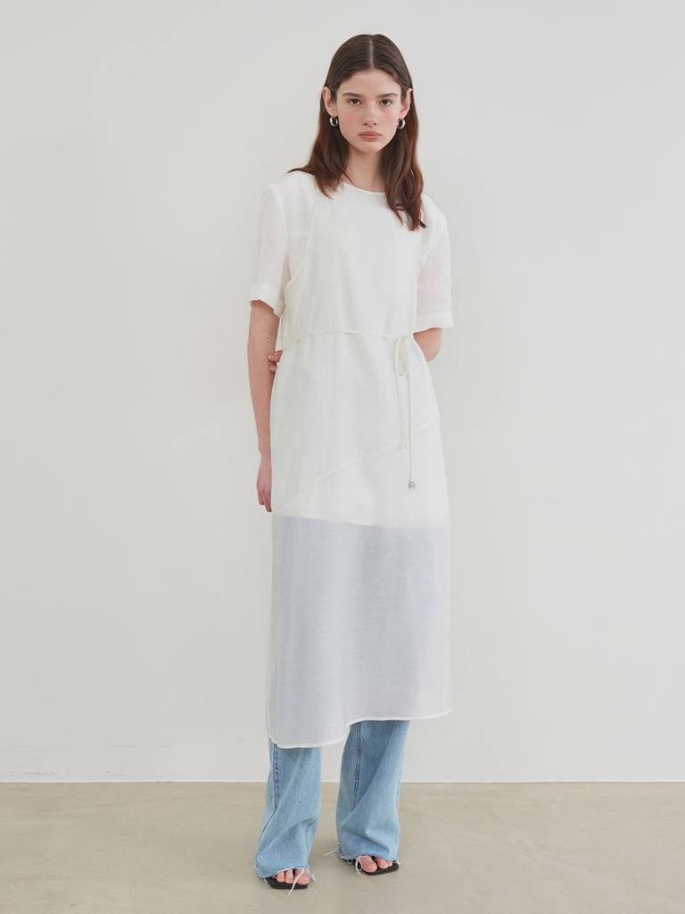 Onaenon Soft Sheer Layered Dress New5So234