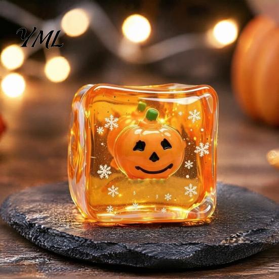 Sensory Cube Toy Halloween Ghost Squeeze Toy, Pumpkin Bat Stress Relief with Snowflake, Hand Relaxation for Party Favors Portable Reliever
