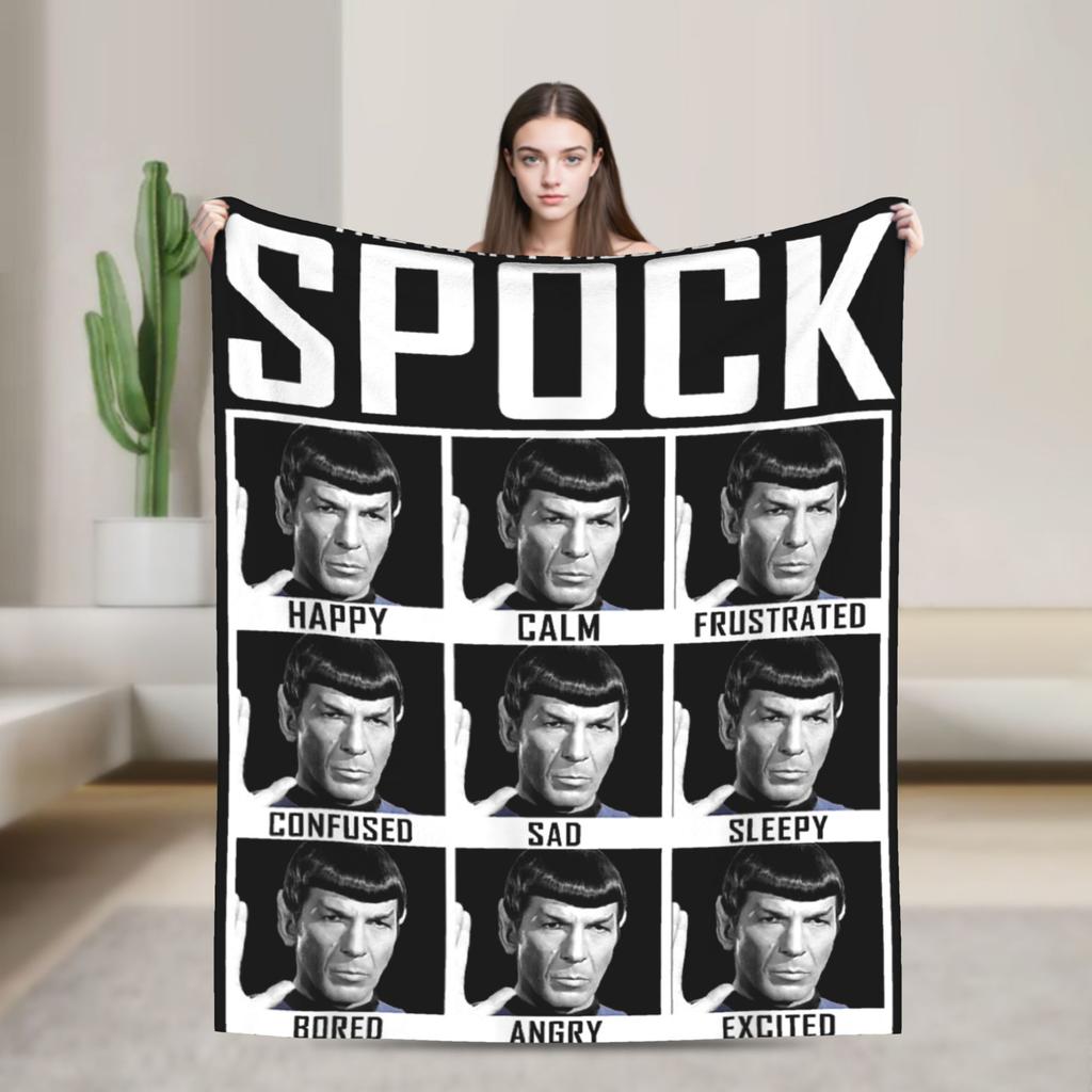 Stars Treks Discovery Enterprise Crest Blanket For Living Room Airplane Travel Flannel Bedspread Bed Cover