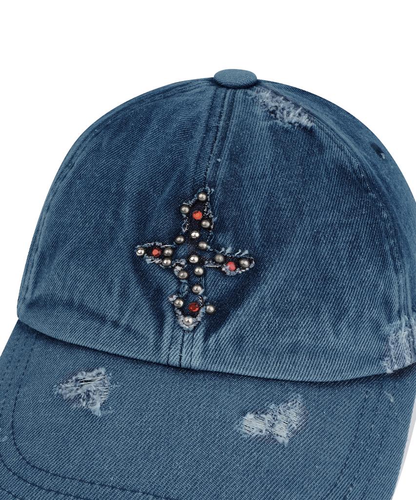 NOT4NERD 4 Symbol Stud Vintage Ball Cap - Deep Blue