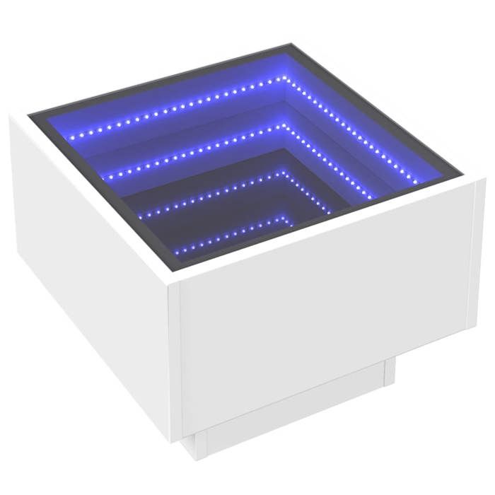 Bedside Table - Maison Exclusive - Infinite LED - 40x40x30 Cm - White Engineered Wood