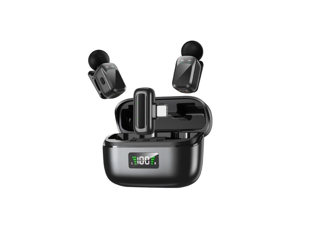 Wireless Lavalier Microphone with Digital Display & Charging Case for Live Streaming and Noise Reduction