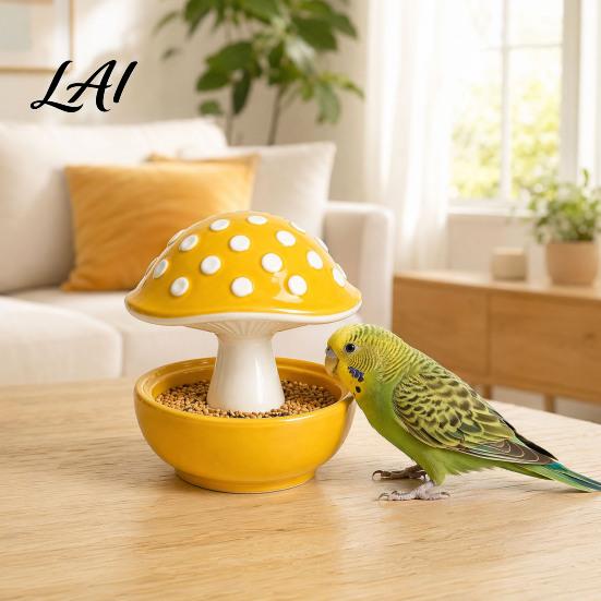 Corrosion Resistant Bird Feeder Resin Mushroom Feeder Spill Proof No Mess Cage