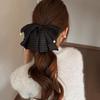 Korean Black Red Pearl Bow Hair Clips Shark Hair Claw Clip Hairpins Spring Clip  Ponytail Barrettes Hair Accessories