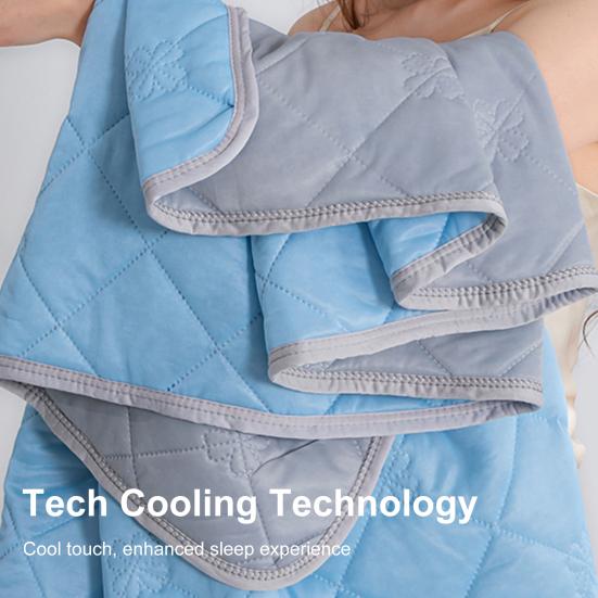 Cooling Quilt Summer Blanket Lightweight Cooling Fibers Breathable Thin Double-Sided Self-Cooling Sleep Blanket for Hot Nights Bedroom Travel
