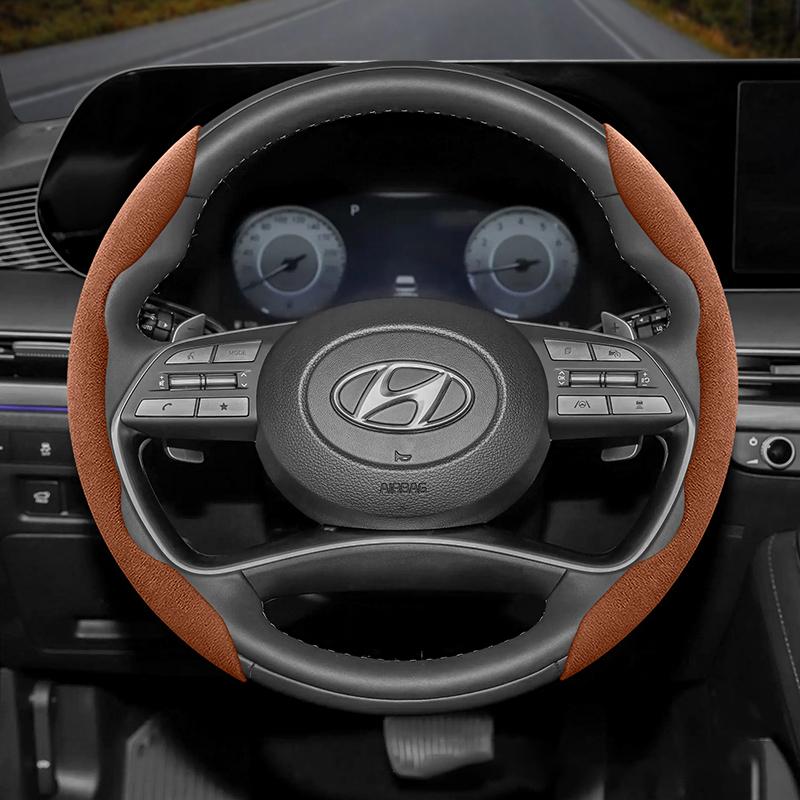

Suitable for Hyundai Anti-Slip Buckle Segmented Suede Steering Wheel Cover I30 Tucson I20 Accent I10 I40 Kona Ix35 Grand Elantra Solaris Creta Getz