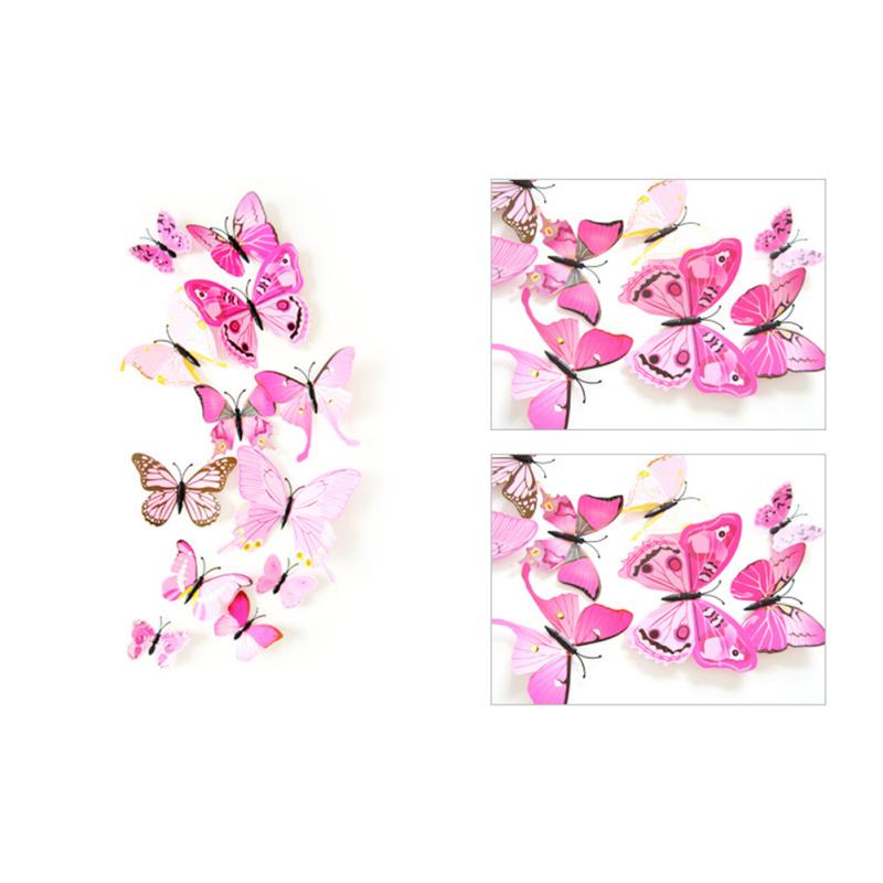 Three-dimensional Simulation  Butterflies  Wall  Sticker Magnet Design Reusable Colorful Household
