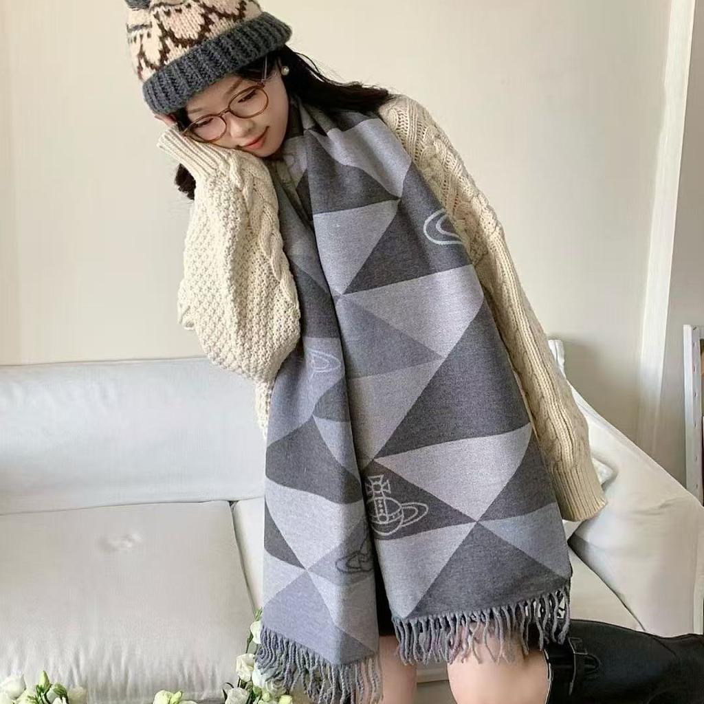 Imitation Cashmere Winter New Fashion Plaid Scarf Women's Scarf European and American Medium Length Warm Air Conditioning Shawl