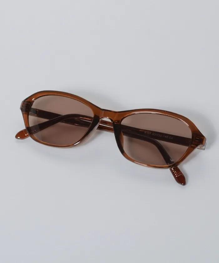 Retro Cat-Eye Oval Sunglasses(Brown)