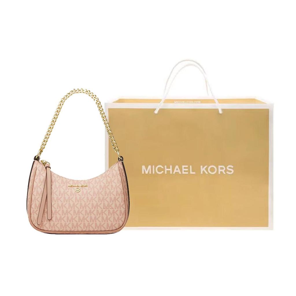 Michael Kors MK Jet Set Charm Monogram Vintage Elegant Logo Canvas With Leather Shoulder Bag Women Shoulder Bag Ballet-Pink 32H1GT9C1B-BALLET