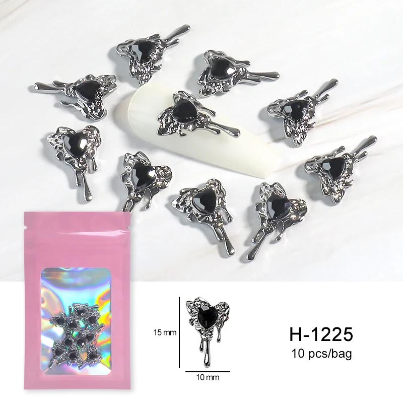 Alloy Skull Nail Charms Retro Halloween Decals Ornaments 3D Ghost Silver Classic Jewelry Nails Art Design Manicure Accessories