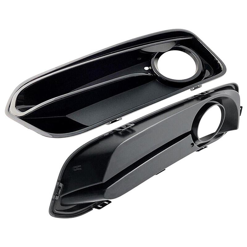 Car Front Bumper Lamp Bezel Fog Lights Frame Cover For BMW 1 Series F20 F21 LCI Sport 2015-2018 With Lamp Holes Black
