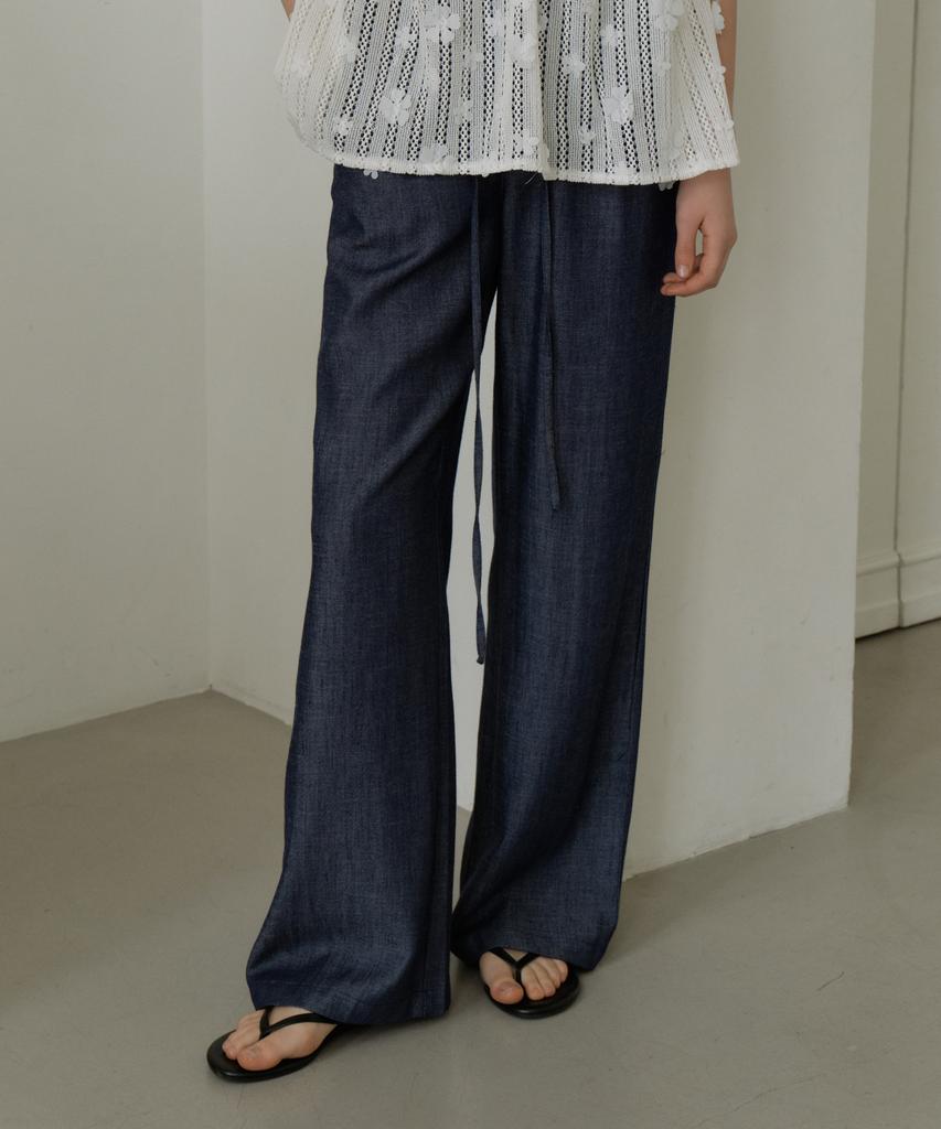 REORG Gir Wide Denim Like Pants Blue