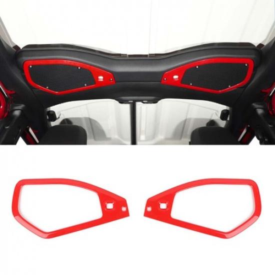 Красная внутренняя верхняя крыша Динамик Аудио Рамка Декоративная накладка Для Jeep Wrangler JL JT 24+