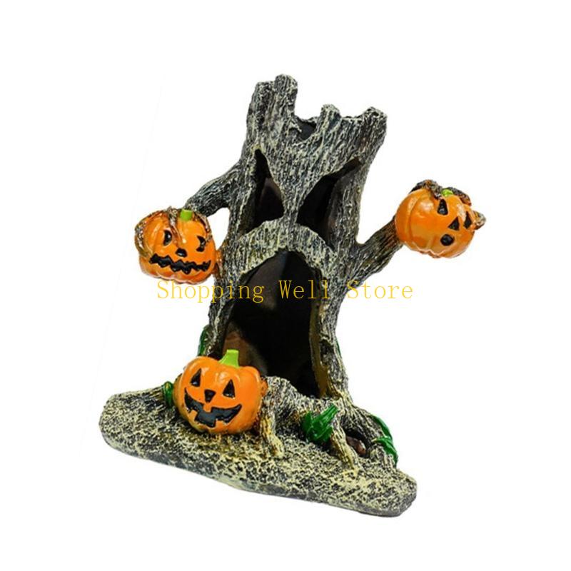 KX4B Waterproof Resins Halloween Ornaments for Underwater Aquarium Decorating Table Displays