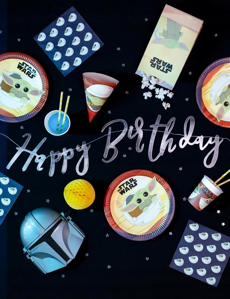 Czapeczki Papierowe Star Wars Mandalorian Baby Yoda Urodziny Party 6Szt.