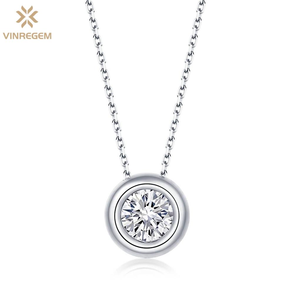 

Vinregem Pass Test Diamond Простой Стерлинговое Серебро 925 пробы VVS1 1CT Настоящий Муассанит G Цвет Драгоценный Камень Свадебное Помолвочное Ожерелье Изысканные Ювелирные Изделия белый