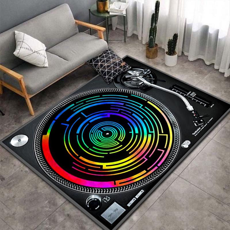 Vintage Record Player Floor Mat: Durable Carpet for Living Room, Entrance & Doormat