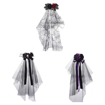 Women’s Halloween Witch Veil Gothic Style Ribbon Costume Headdress For Theme Parties And Cosplay