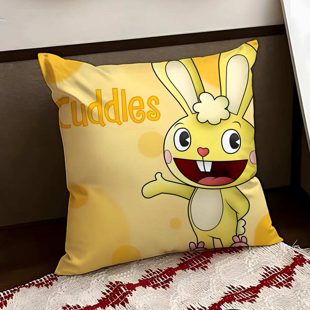 

Anime HHappy Tree FFriends Cushion Cover Reversible Soft Durable Pillow Cover Home Car MultiScene Use for Daily Comfort 30X30cm