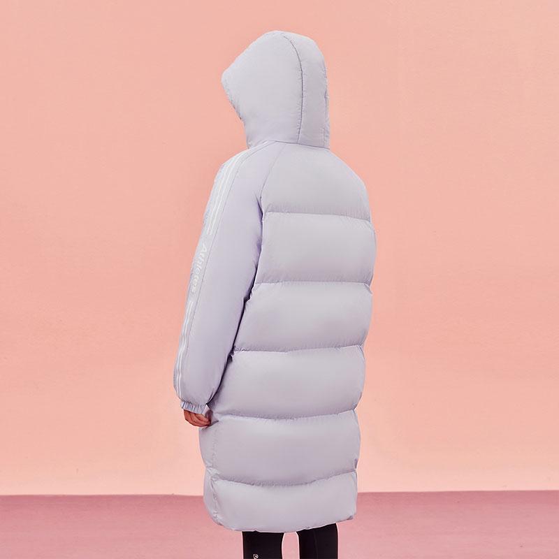 Anta Solid Color Water-Resistant Mid-Length Duck Down Jacket Women Outerwear Light-Lavender 962348904-5