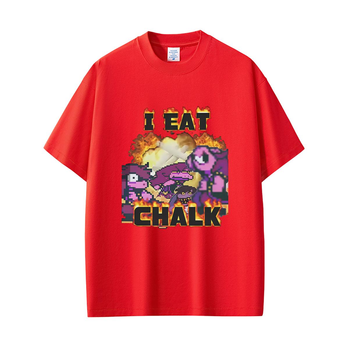 Hot Sale Game Deltarune Susie I Eat Chalk Funny Meme Tshirt Unisex Women Casual Humor Oversized T Shirts Male Vintage Streetwear 4XL