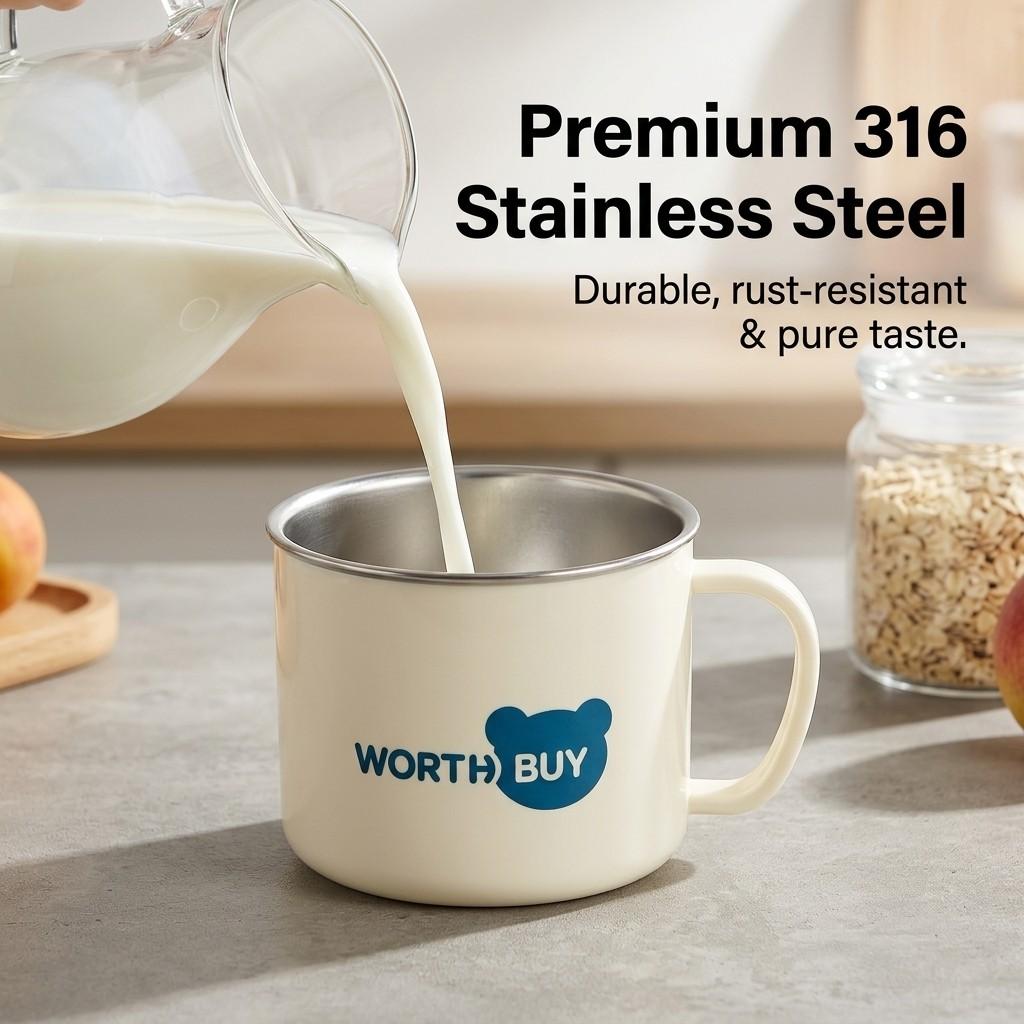 316 Stainless Steel Coffee Mug Portable Cute Travel Cup Anti-Scald Handle Aesthetic Tea Water Cups Dishwasher Safe Drinkware