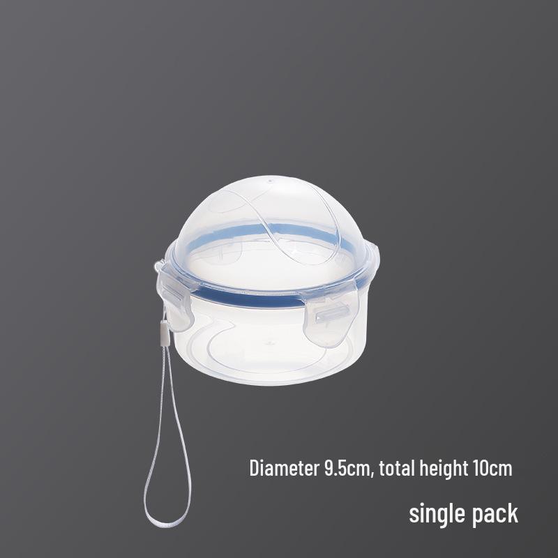 Mini Portable Round Transparent Fresh-Keeping Box with Handle for Fruit and Onions белый