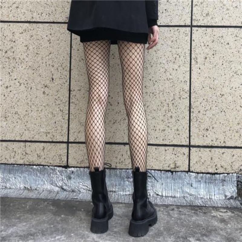 Stockings Fishnet Mesh Solid Color Hollow Out Skinny Beautify Legs Soft Elastic Women Pantyhose