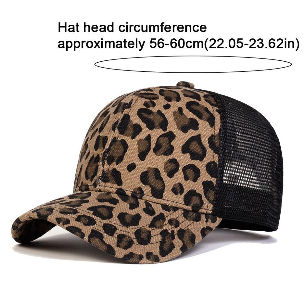 Unisex Vintage Leopard Print Baseball Caps Adjustable Sun Visor Baseball Hats With Breathable Mesh Sports Cap Outdoor Activities