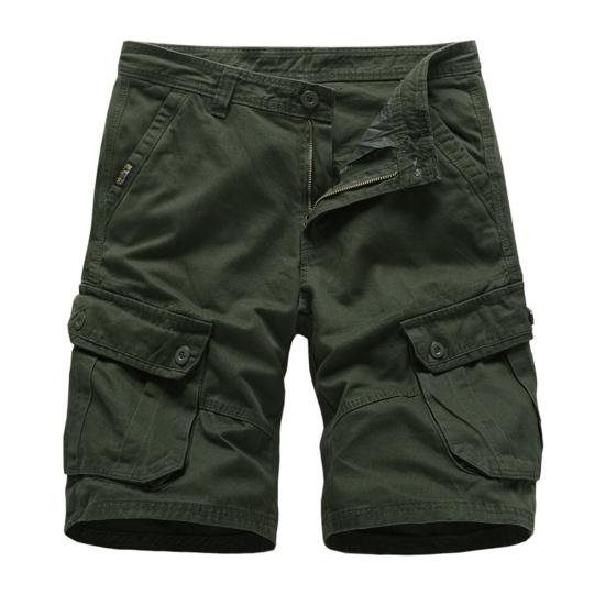 Summer Shorts Solid Color Soft Fabric Loose Trendy Zip Up Men for Home