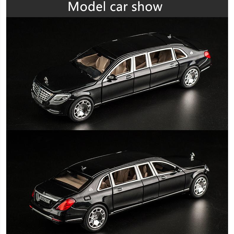 1:24 Spielzeugauto S650 Limousine Diecast Metall Modellauto Neues schwarzes Spielzeugauto