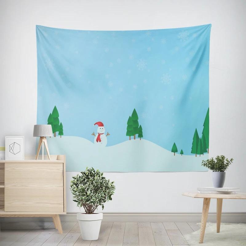 Neujahr Weihnachtsthema Schneemannmuster Wohnzimmer Schlafzimmer Dekotapisserie