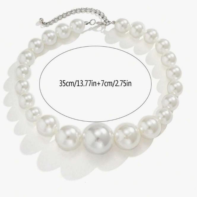 Exquisites französisches Luxus-4-teiliges Set: Halskette, Armband & Ohrringe mit Perlenimitat