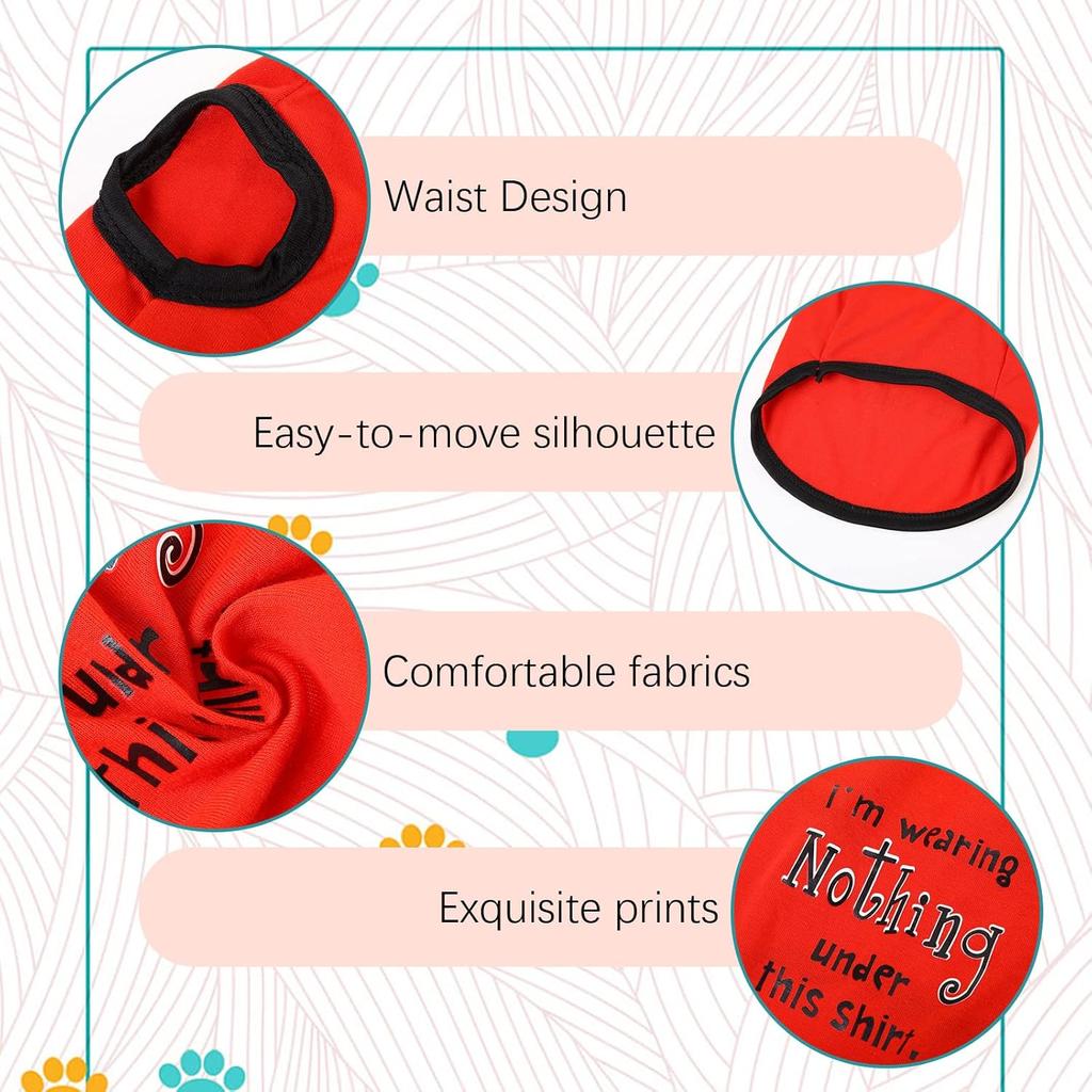 12 Pieces Dog Shirts Pet Printed Clothes with Funny Letters Summer Pet T Shirts Cool Puppy Vest Breathable Dog Outfit Soft Cat Sweatshirt for