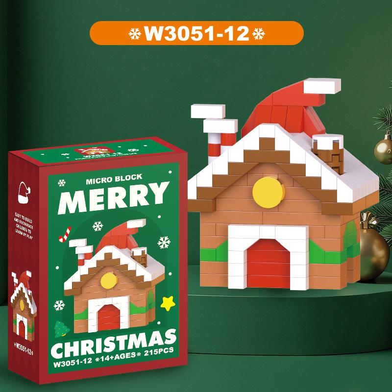 Vánoční dárky Stavebnice Série Santa Claus Sob Puzzle Sestavovací kostky Stolní dekorace Hračky pro dítě Vánoční dárek