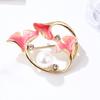 Fashion Oil Drop Alloy Trumpet Flower Pearl Brooch Female Anti-glare Pin Accessories Exquisite Hypoallergenic Luxury Enamel Brooch Long-Lasting Color