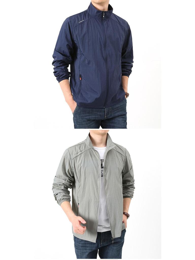 Men's Summer Sun Protection Loose Jacket - Breathable, Quick-Dry, Casual Stand-Up Collar for Outdoor Sports