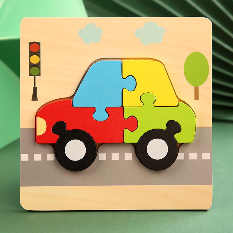Wooden 3D Educational Puzzle for Toddlers - Interactive, Creative Hands-on Toy for Ages 1-3