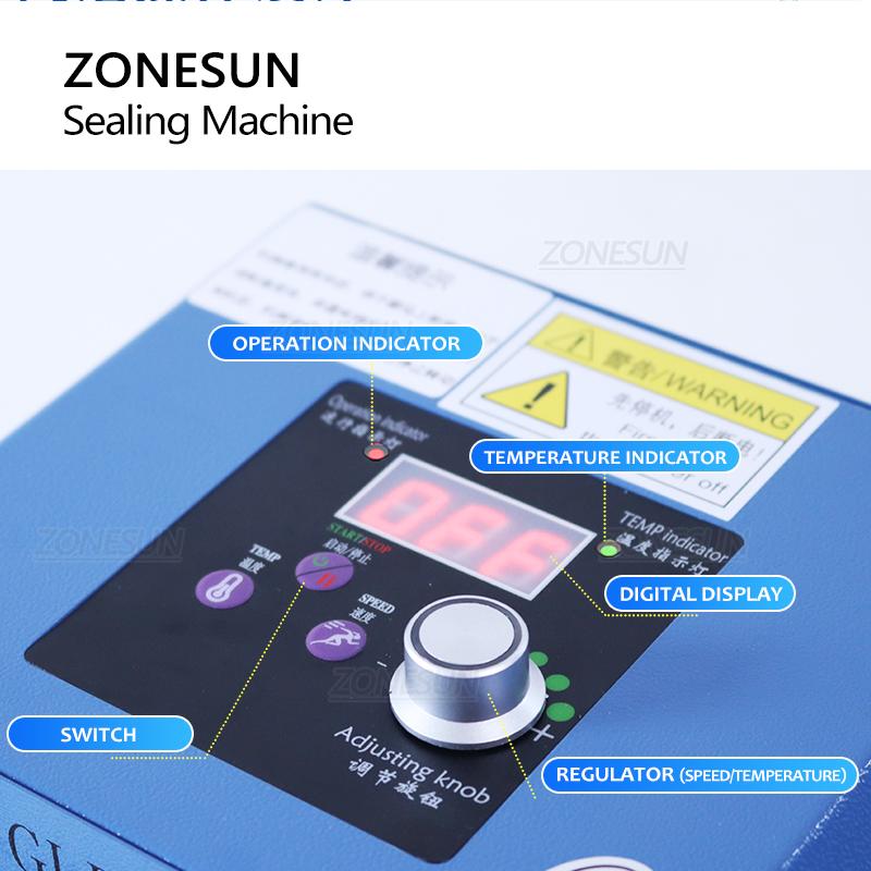 ZONESUN ZS-GLF1P Semi-Automatic Food Aluminum Foil Pouch Continuous Heating Roller Plastic Bags Sealing Machine