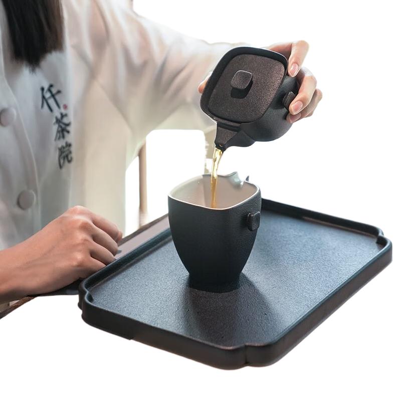 Wanqiantang Deluxe 4-Person Ceramic Gongfu Tea Set with Tea Tray