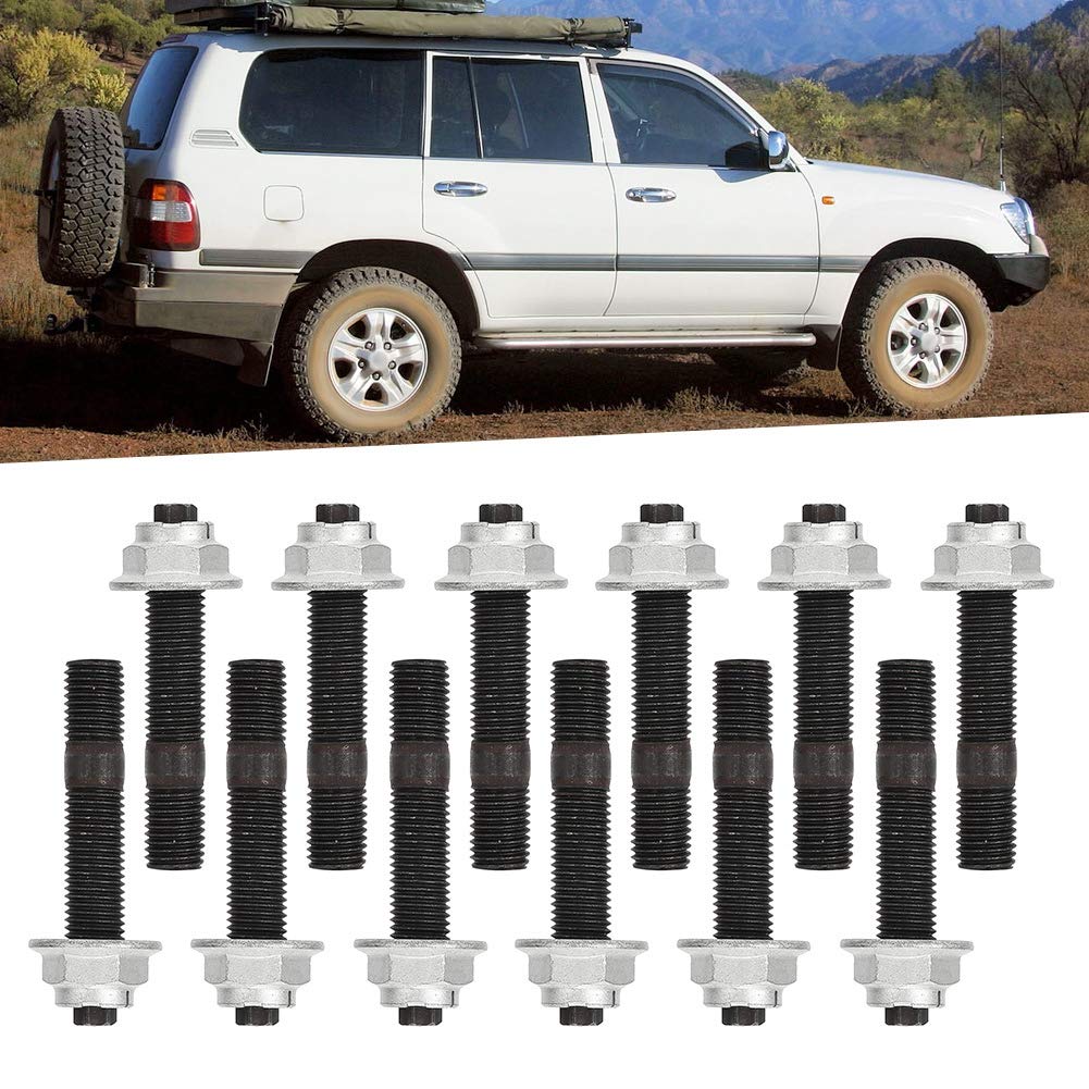 Gorgeri Exhaust Stud Kit, Exhaust Manifold Stud Nut Set 1HZ 1HDT 4. Fits 70 75 80100 Series 9017910128