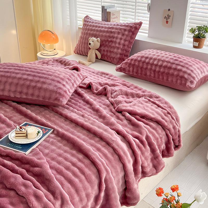 Cobertor de Pelúcia Coelho Imitado, Cobertor para Soneca no Escritório, Cobertor para Ar Condicionado, Cobertor Universal para Sofá para Todas as Estações, Roupa de Cama