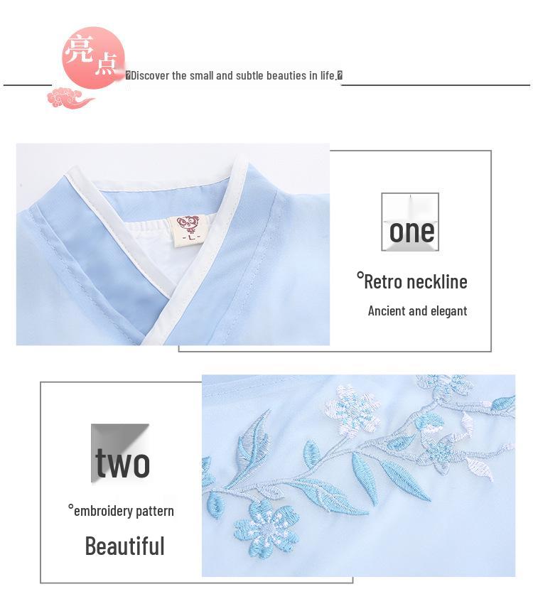 Kids' Hanfu Autumn Performance Costume Set: Tang Suit Robe & Pouch for Boys and Girls (2023)