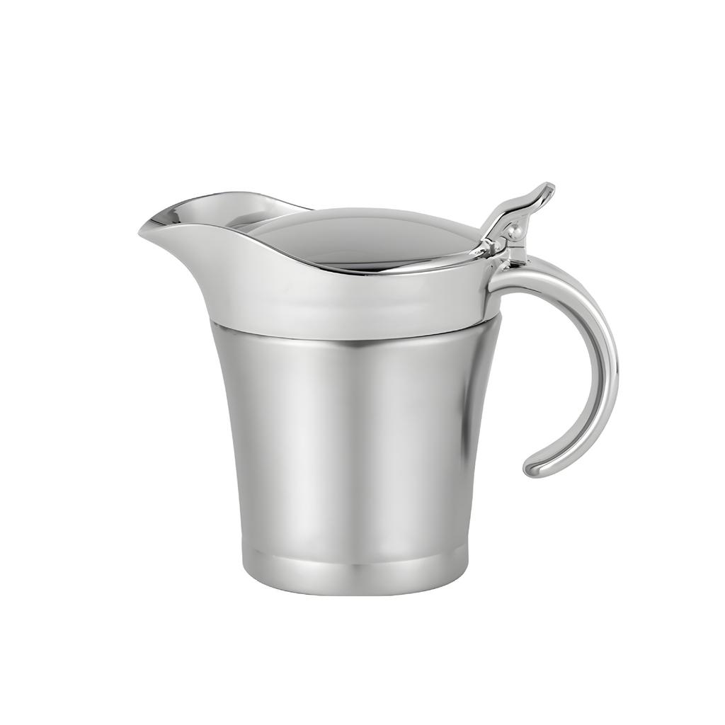 Gravy Pitcher Double Layer Stainless Steel Gravy Boat Double Insulated Sauce Container Spill Proof Insulated Gravy Pitcher