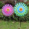 1 Piece Colorful Double Layer Stakes Windmill Exquisite Garden Wind Spinner Yard Decoration For Kid Outdoor Gatherings Lawn