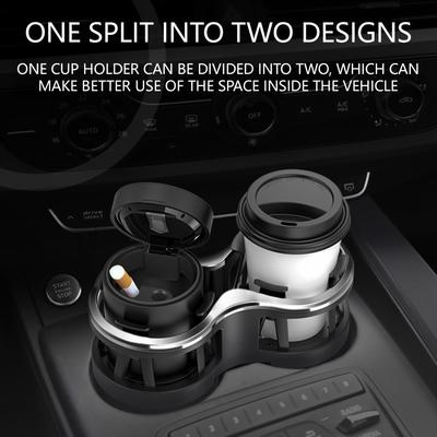 2 In 1 Car Cup Holder Expander Dual Auto Drink Holder For Coffee Cups Bottles And Phones Universal Fit For Most Cars Trucks SUVs