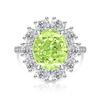 925 Sterling Silver Ice Flower Cut Sunflower Pigeon Egg Color Gem Ring Large Oval Cut High Carbon Diamond Band Women Party Jewelry