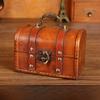 Desktop Storage Wooden Box With Lock For Dustproof Decoration In Office Bedroom